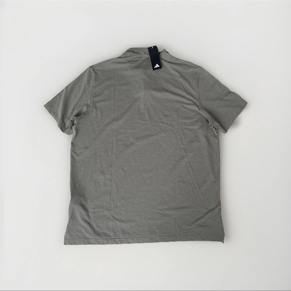 New Men's Adidas Go-To Golf Polo Silver Pebble - Picture 3 of 5